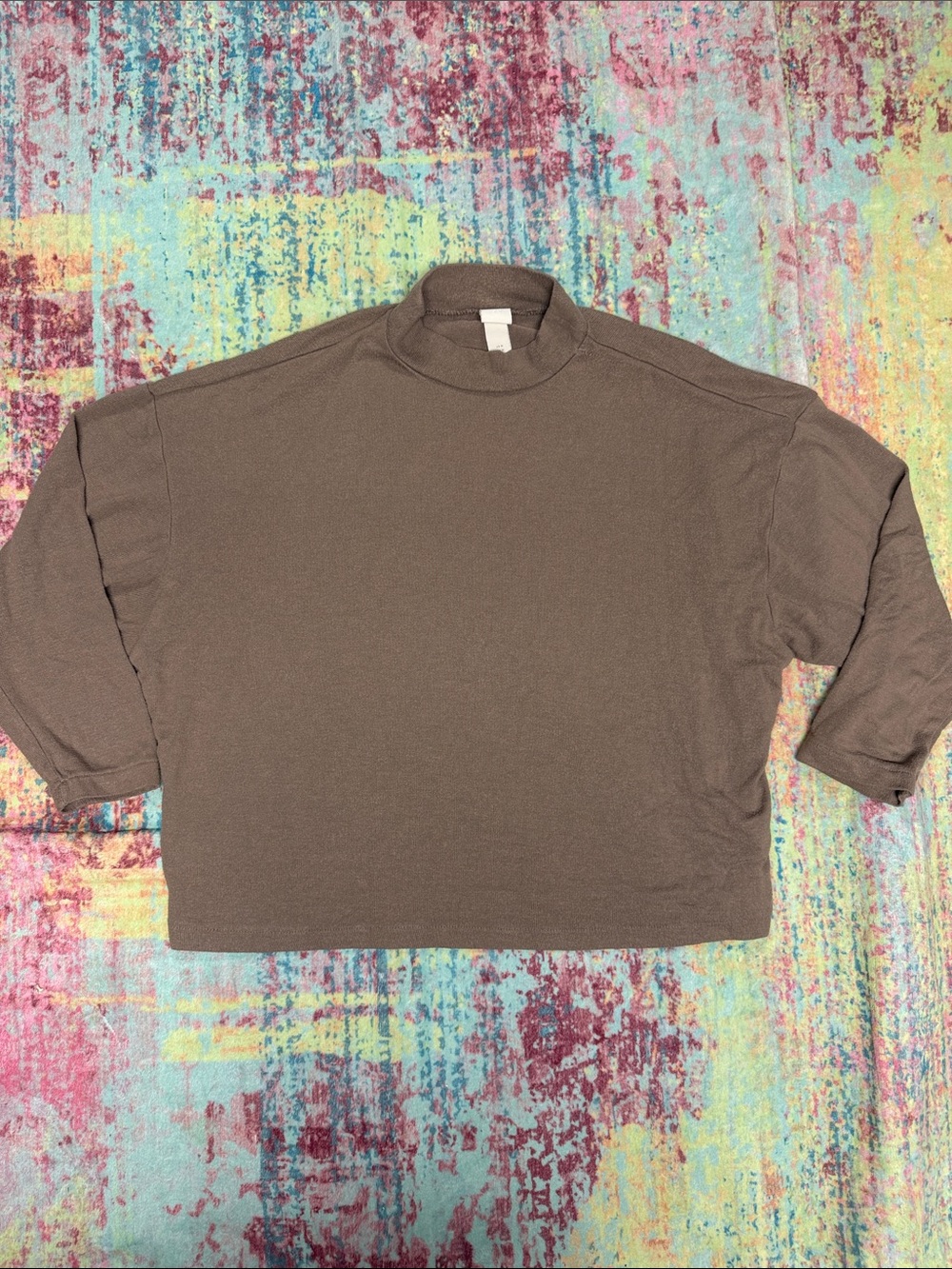 H&M Brown Mock Neck Sweatshirt